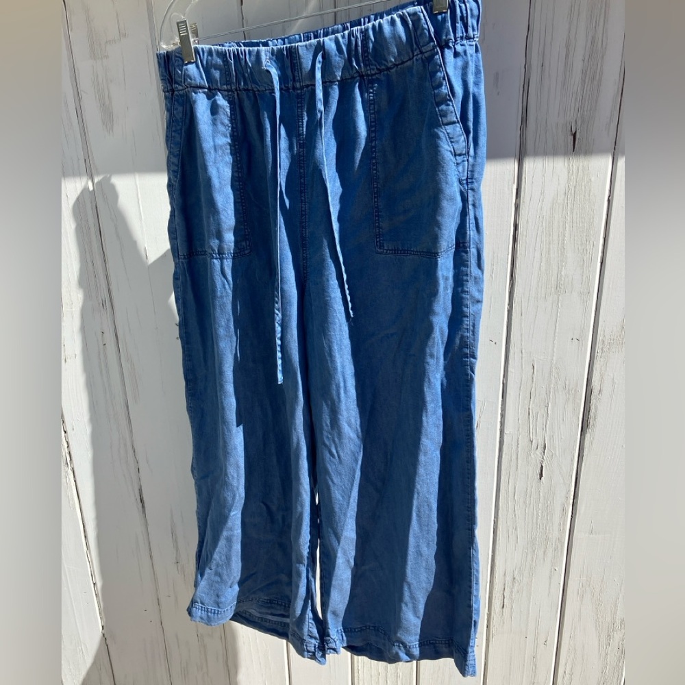Thread & Supply Chambray Cropped Wide Leg Pants Size XL